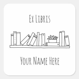 Ex Libris Black and White Bookplate