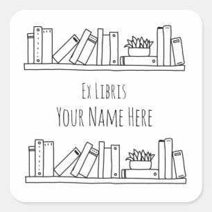 Ex Libris Black and White Bookplate