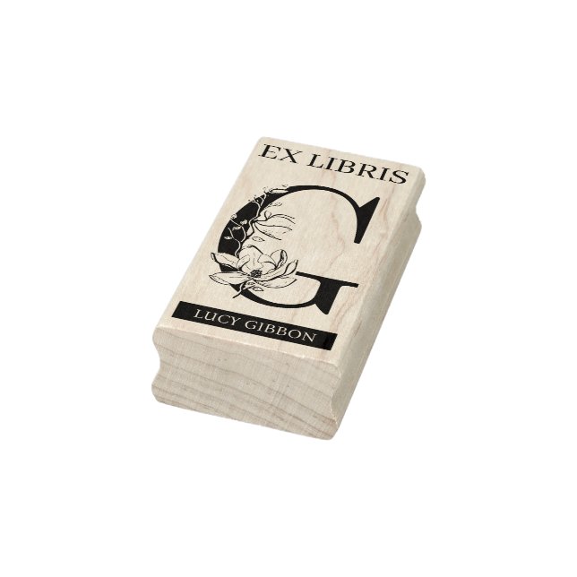 EX libris Book library bookplate monogram G Rubber Stamp (Stamp)