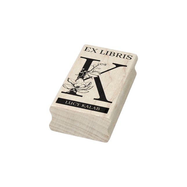 EX libris Book library bookplate monogram K Rubber Stamp (Stamp)
