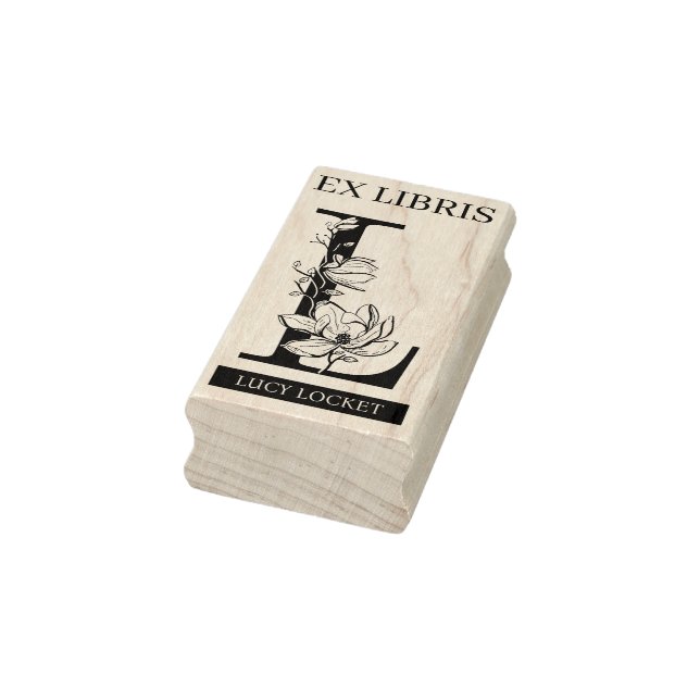 EX libris Book library bookplate monogram L Rubber Stamp (Stamp)