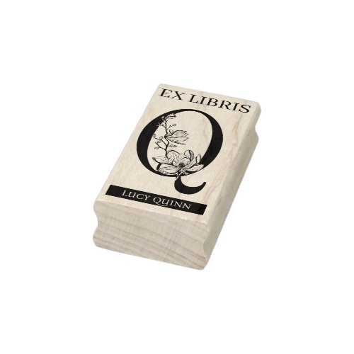 EX libris Book library bookplate monogram Q Rubber Stamp