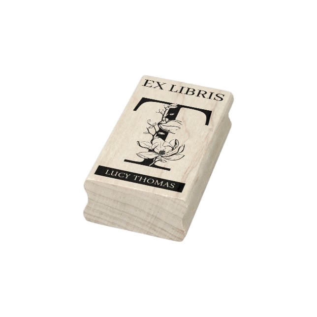 EX libris Book library bookplate monogram T Rubber Stamp (Stamp)