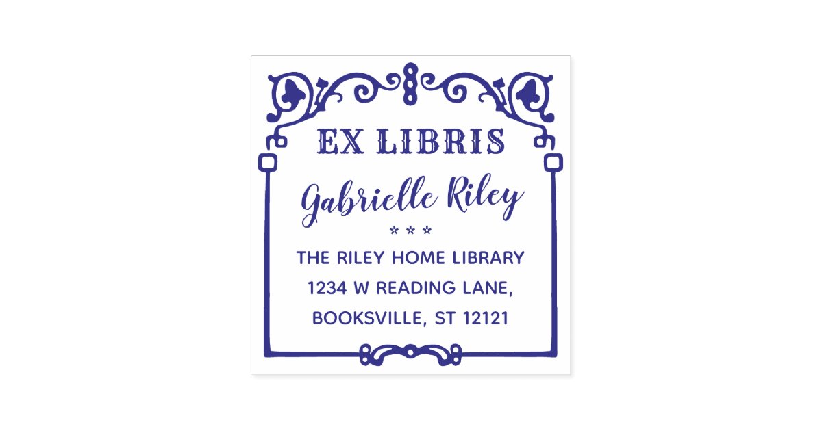 Custom From the Library of Book Stamp, Personalized Book Stamp, Script,  Trendy, Modern, Floral, This Book Belongs To, Ex Libris Teacher Gift 