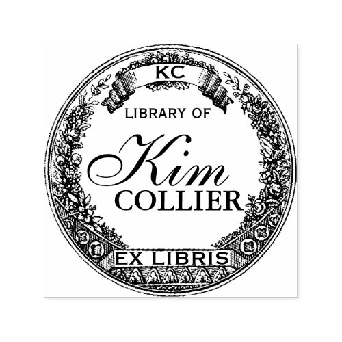 Ex Libris Library Stamp, Custom Book Stamp, Personalized Bookplate