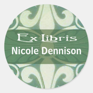 Ex Libris Bookplate Sticker (Tilo green)