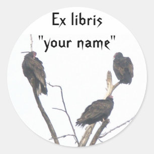 Ex Libris Buzzards Stickers to Customize