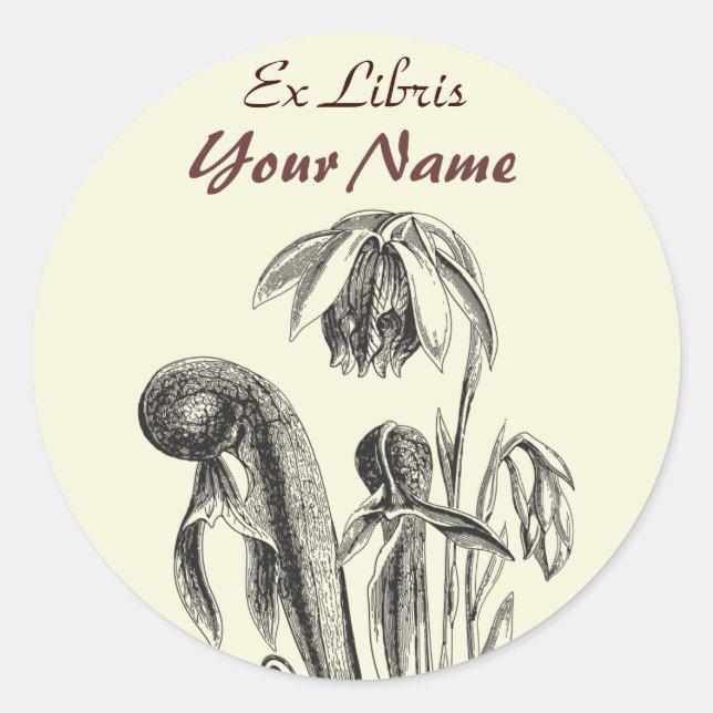 Ex Libris Carnivorous Plant Stickers (Front)