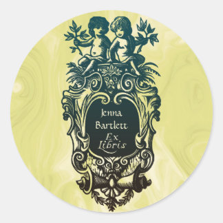Ex Libris Cartouche & Cherubs Sticker