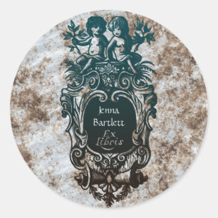 Ex Libris Cartouche & Cherubs Sticker