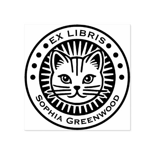 Ex Libris _ Cat Rubber Stamp
