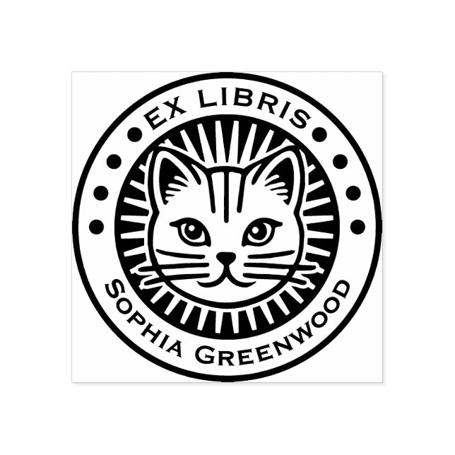 Ex Libris - Cat Rubber Stamp (Imprint)