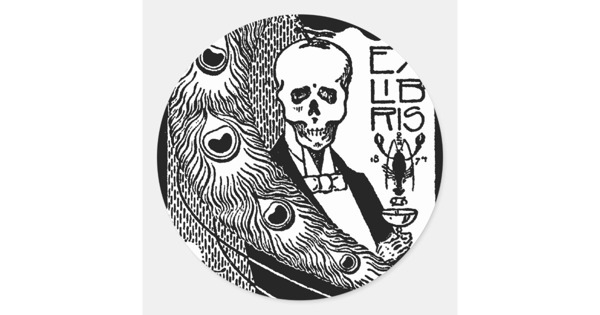 Ex Libris Classic Round Sticker | Zazzle