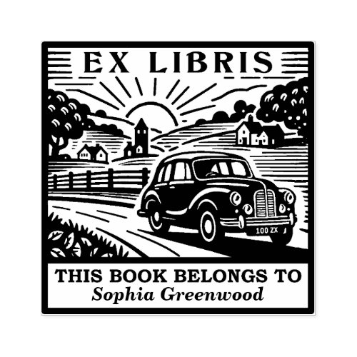 Ex Libris _ Country Drive Rubber Stamp
