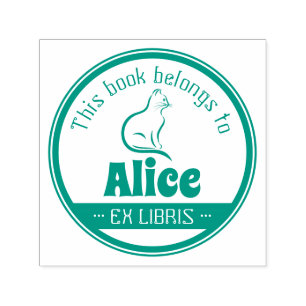 Ex Libris Cute Cat Self-inking Stamp