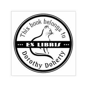 Ex Libris   Cute Cat Self-inking Stamp