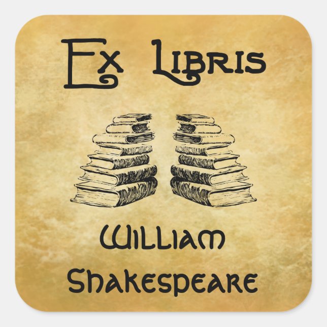 Ex Libris Deco Letters Books Custom Bookplate (Front)