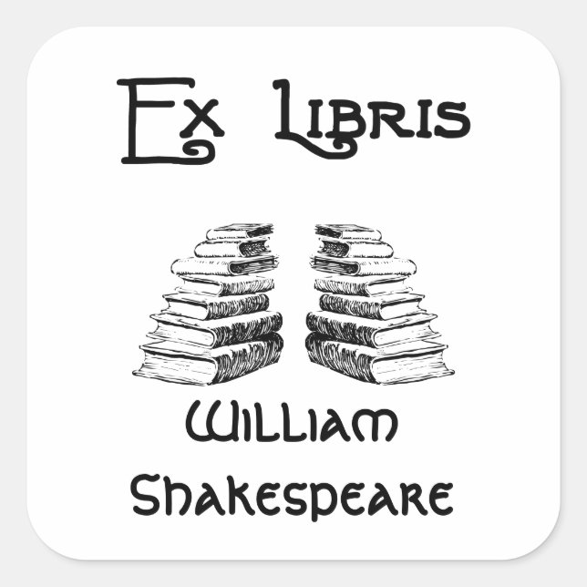 Ex Libris Deco Letters Books Custom Bookplate (Front)