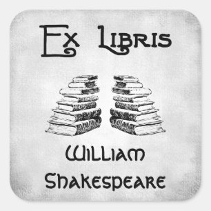 Ex Libris Deco Letters Books Faux Canvas Bookplate