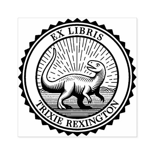 Ex Libris _ Dinosaur Rubber Stamp