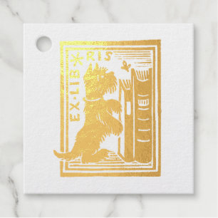 Ex Libris Dog Library Book C;lub Friendship Foil Favor Tags
