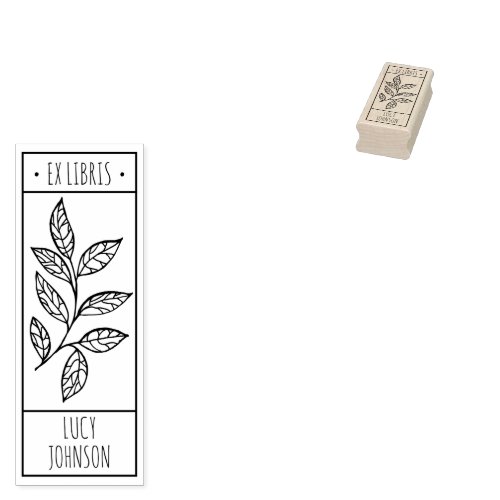 EX libris exlibris Book library bookplate leaf Rubber Stamp