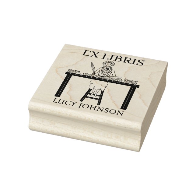 EX libris exlibris Book library bookplate library  Rubber Stamp (Stamp)