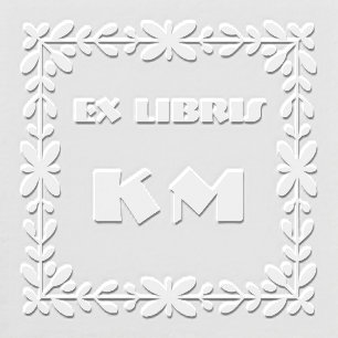 Ex Libris Floral Border Monogram Embosser
