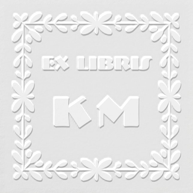 Ex Libris Floral Border Monogram Embosser (Design)