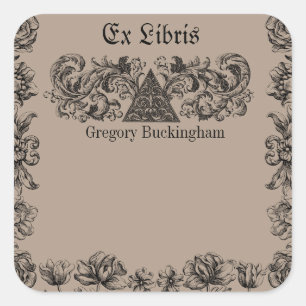 Ex Libris Flourish Line Art  Bookplate