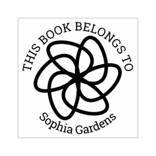 Ex Libris - Geometric Flower 04 Rubber Stamp