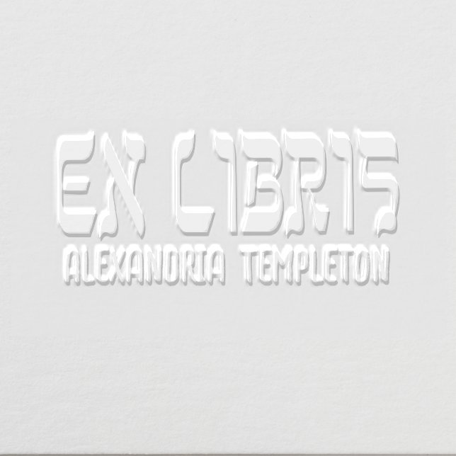 Ex Libris Hebrew Style Text #3 Library Book Name Embosser (Design)