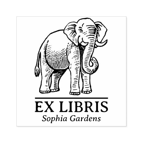 Ex Libris _ Indian Elephant Rubber Stamp