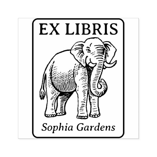 Ex Libris _ Indian Elephant Rubber Stamp