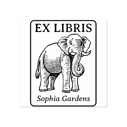 Ex Libris _ Indian Elephant Rubber Stamp