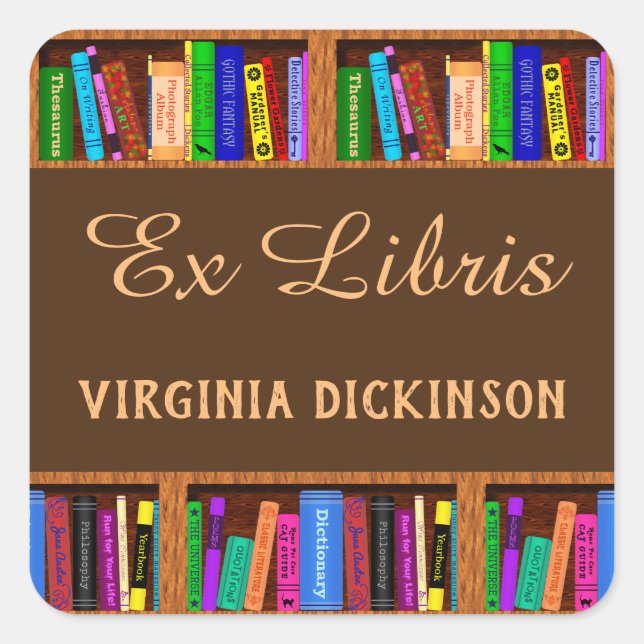 Ex Libris Library Bookshelf Readers Book Bookplate (Front)