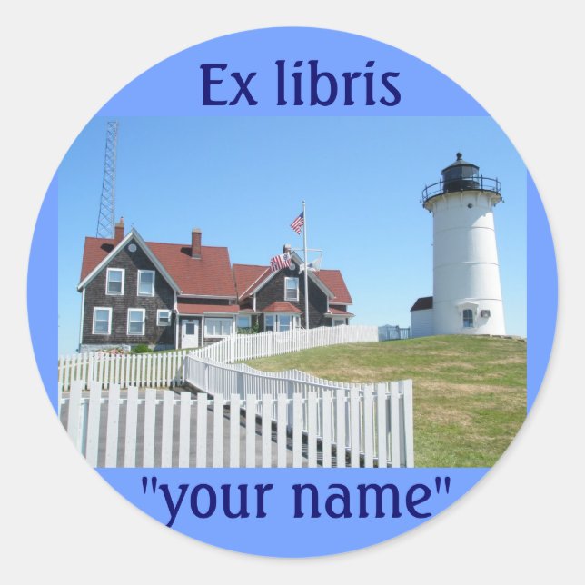 Ex Libris Lighthouse Stickers to Customize (Front)