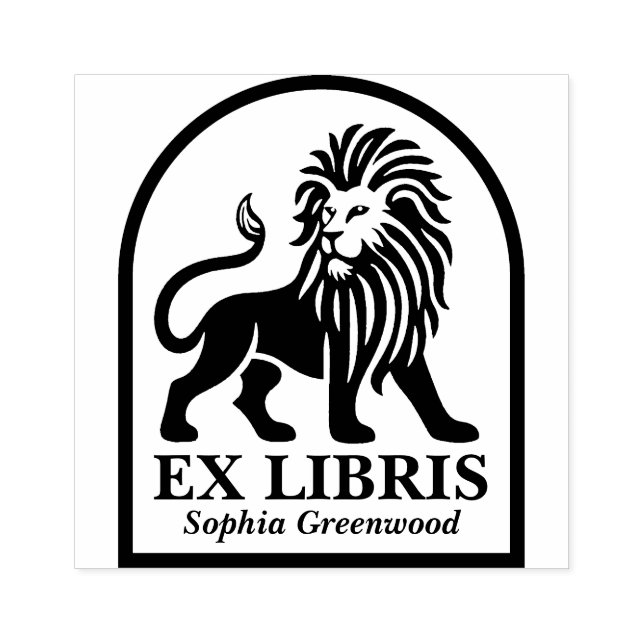 Ex Libris - Lion Rubber Stamp (Imprint)