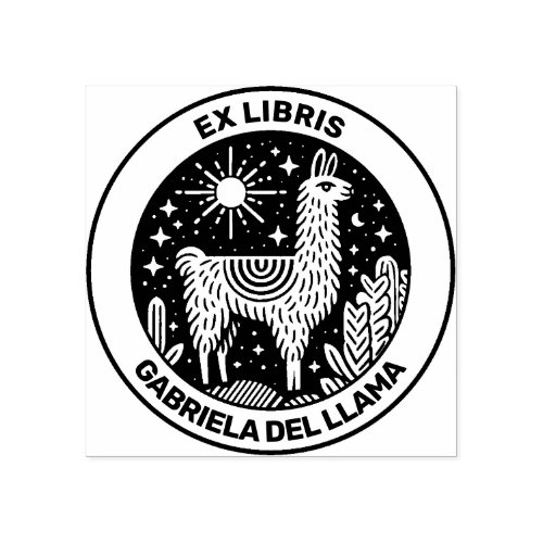 Ex Libris _ Llama Rubber Stamp