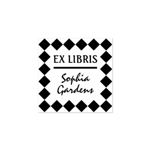 Ex Libris Modern Rubber Stamp