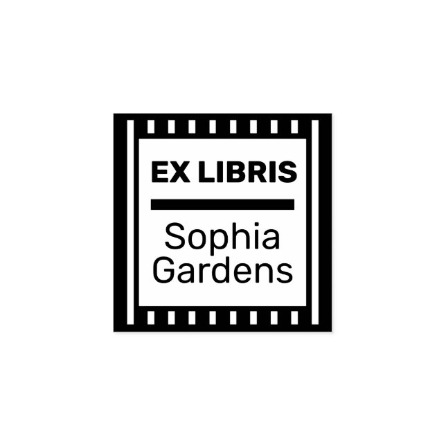 Ex Libris Modern Rubber Stamp (Imprint)