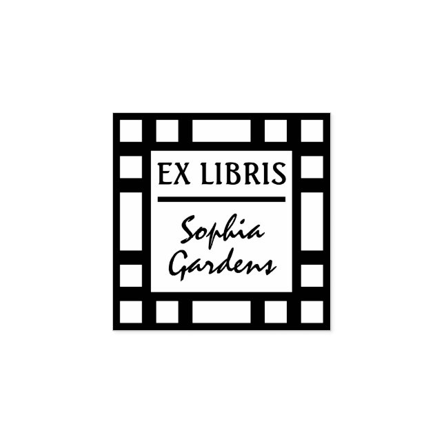Ex Libris Modern Rubber Stamp (Imprint)