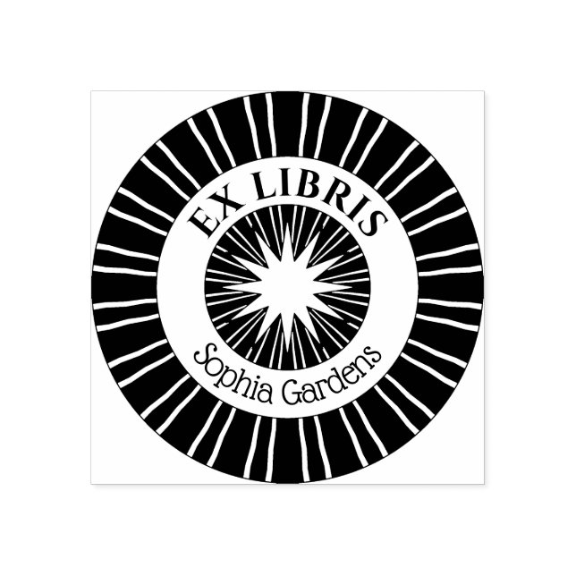 Ex Libris Mystical Star Burst v3 Rubber Stamp (Imprint)