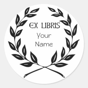 Ex Libris Olive Leaf Bookplate Gift for Readers