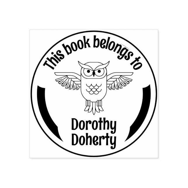 Ex Libris Owl | Personalizable Rubber Stamp (Imprint)