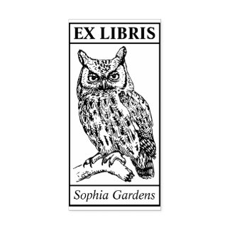 Ex Libris - Owl Rubber Stamp