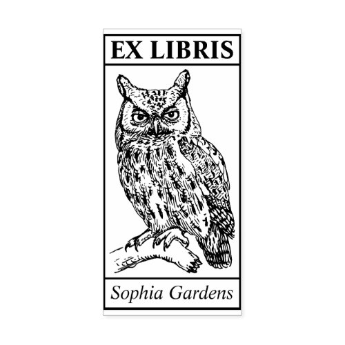 Ex Libris _ Owl Rubber Stamp