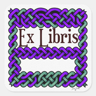 ex libris purple celtic knot bookplate