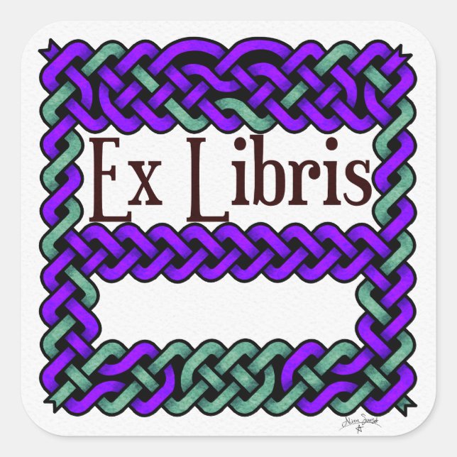 ex libris purple celtic knot bookplate (Front)