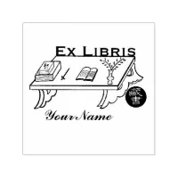 Custom Library Book Stamp - Ex Libris - Bookplate